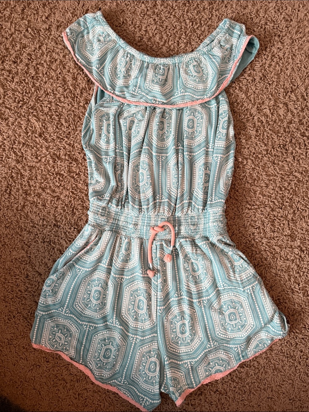 Matilda Jane Teal & Pink Patterned Tank Romper